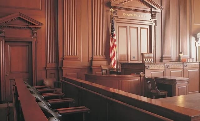 Empty courtroom