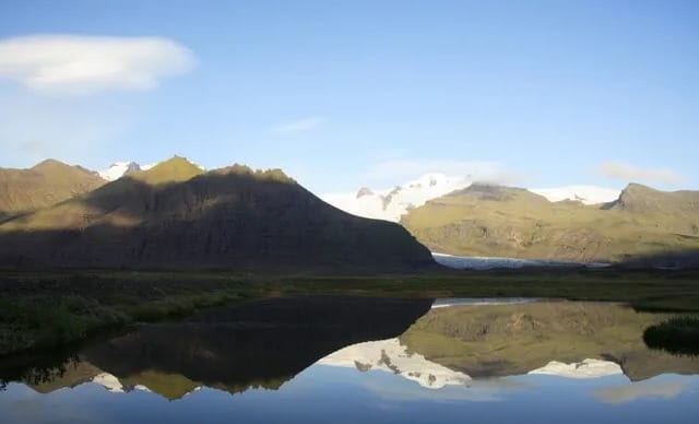 Mountain lake reflection