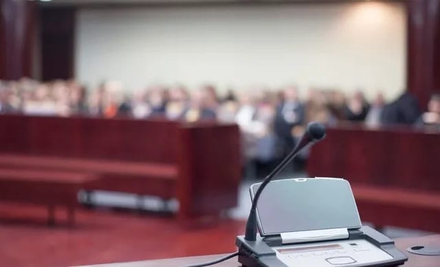 Courtroom witness stand